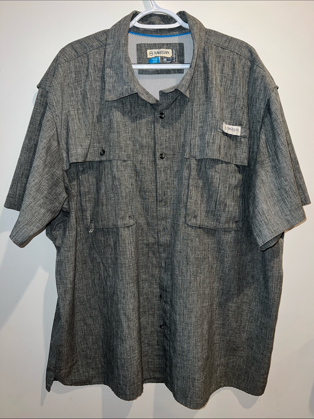 Magellan Outdoors Men's Charcoal Short-Sleeve Button Shirt